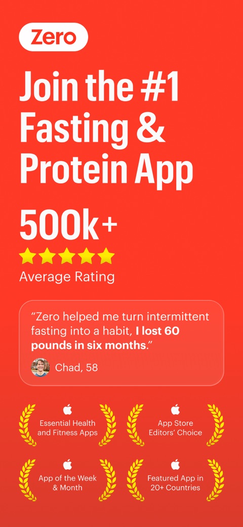 Official App Store screenshot 1 of Zero: Fasting & Food Tracker