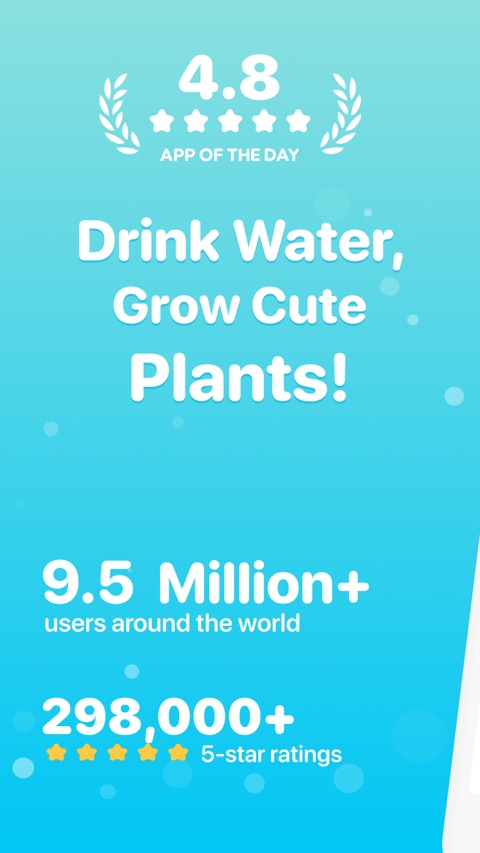 Official App Store screenshot 1 of Plant Nanny Cute Water Tracker