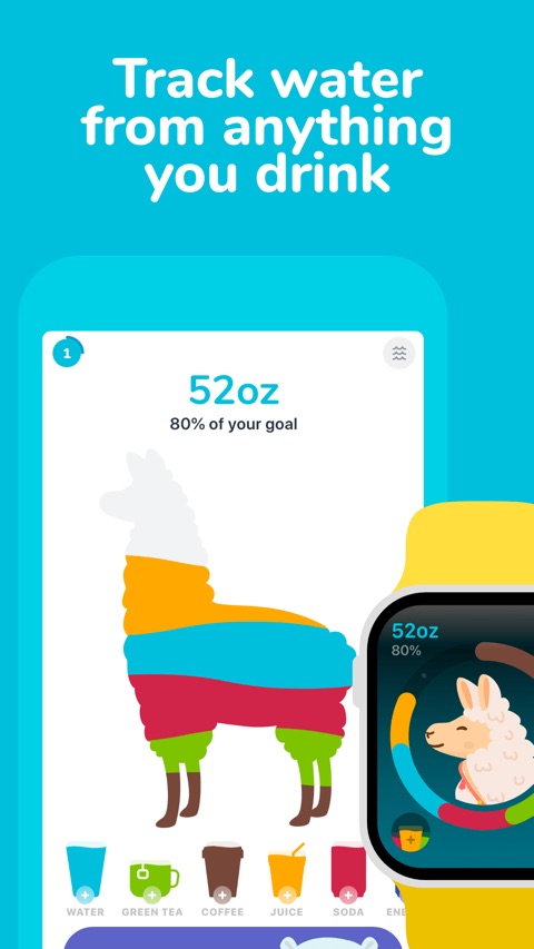 Official App Store screenshot 3 of Water tracker Waterllama