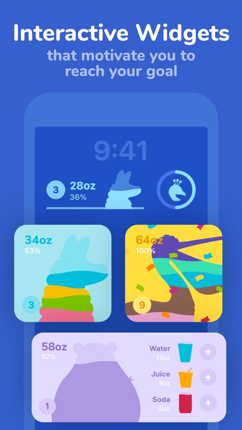 Official App Store screenshot 4 of Water tracker Waterllama