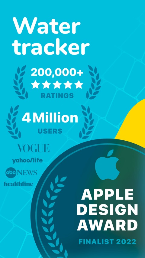 Official App Store screenshot 1 of Water tracker Waterllama