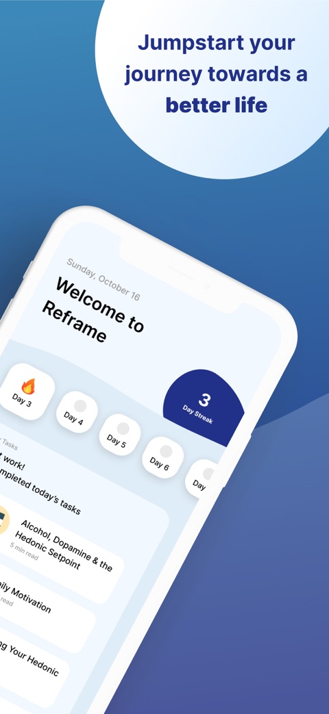 Official App Store screenshot 2 of Reframe: Drink Less & Thrive