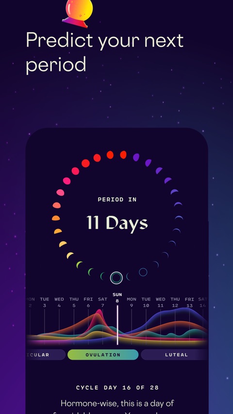 Official App Store screenshot 2 of Stardust Period Tracker