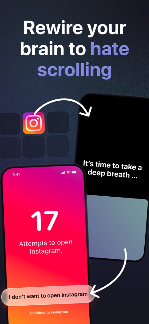 Official App Store screenshot 2 of one sec | screen time + focus