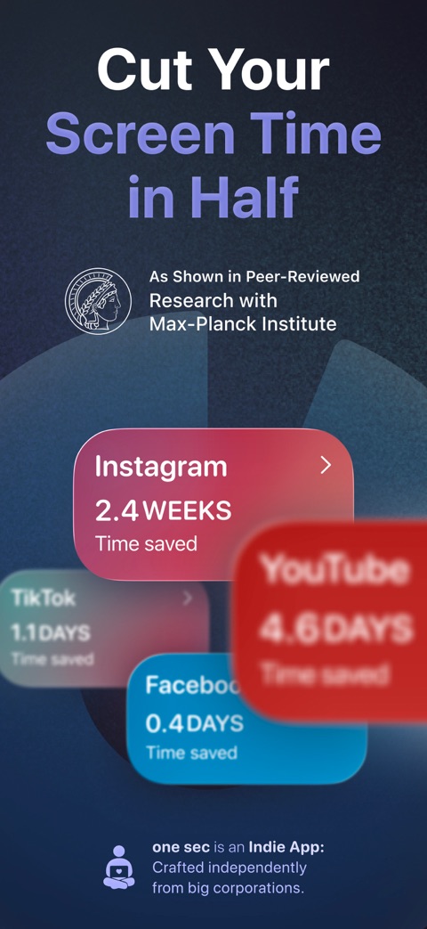 Official App Store screenshot 1 of one sec | screen time + focus